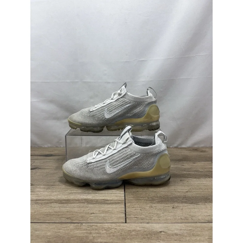 Nike Air VaporMax 2021‎ FK White Grey Flyknit Running Shoes DC4112-100 Womens 11